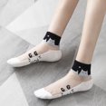 thumbnail image 3 of TAZAG 5 pairs of summer ice silk socks for women short tube cotton bottom crystal socks, 3 of 5