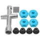 thumbnail image 5 of Rueda de 12 mm, adaptador hexagonal de 5 mm de espesor, llave cruzada, juego de tuercas antideslizantes M4 para coche RC 1/10 (azul), 5 of 10