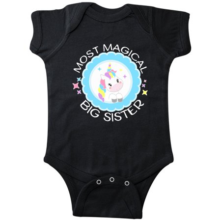 

Inktastic Most Magical Big Sister- cute unicorn badge Gift Baby Girl Bodysuit
