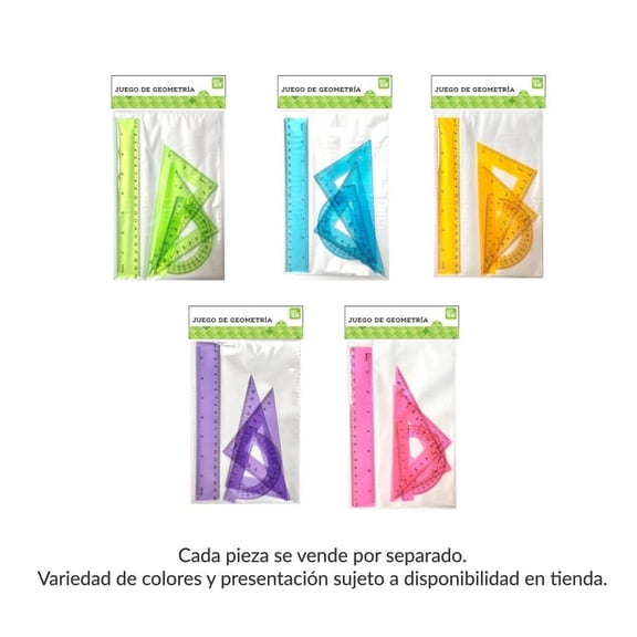 Juego Geometrico Pen + Gear Colores Varios Modelos 4 Piezas