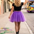 thumbnail image 3 of OIOLOYJM Tutu for Women Adults Halloween Happy Ballet Multi-Layer Tulle Skirt Christmas Performance Non See-Through Fluffy Holiday Party Dress Purple 1 US-XS, 3 of 4