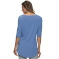 thumbnail image 3 of Felina | Modal V-Neck Tunic Top | Women's Shirt (Bleached Denim, 2X), 3 of 3