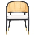 thumbnail image 3 of SAFAVIEH Couture Rogue Mid-Century Linen Solid Dining Chair, Black/Natural, 3 of 10