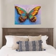 thumbnail image 4 of Kdxio Oil Painting Beautiful Butterfly Wall Hanging Tapestries Banner For Bedroom College Dorm Home Living Room Party Decor 29X37 In, 4 of 8