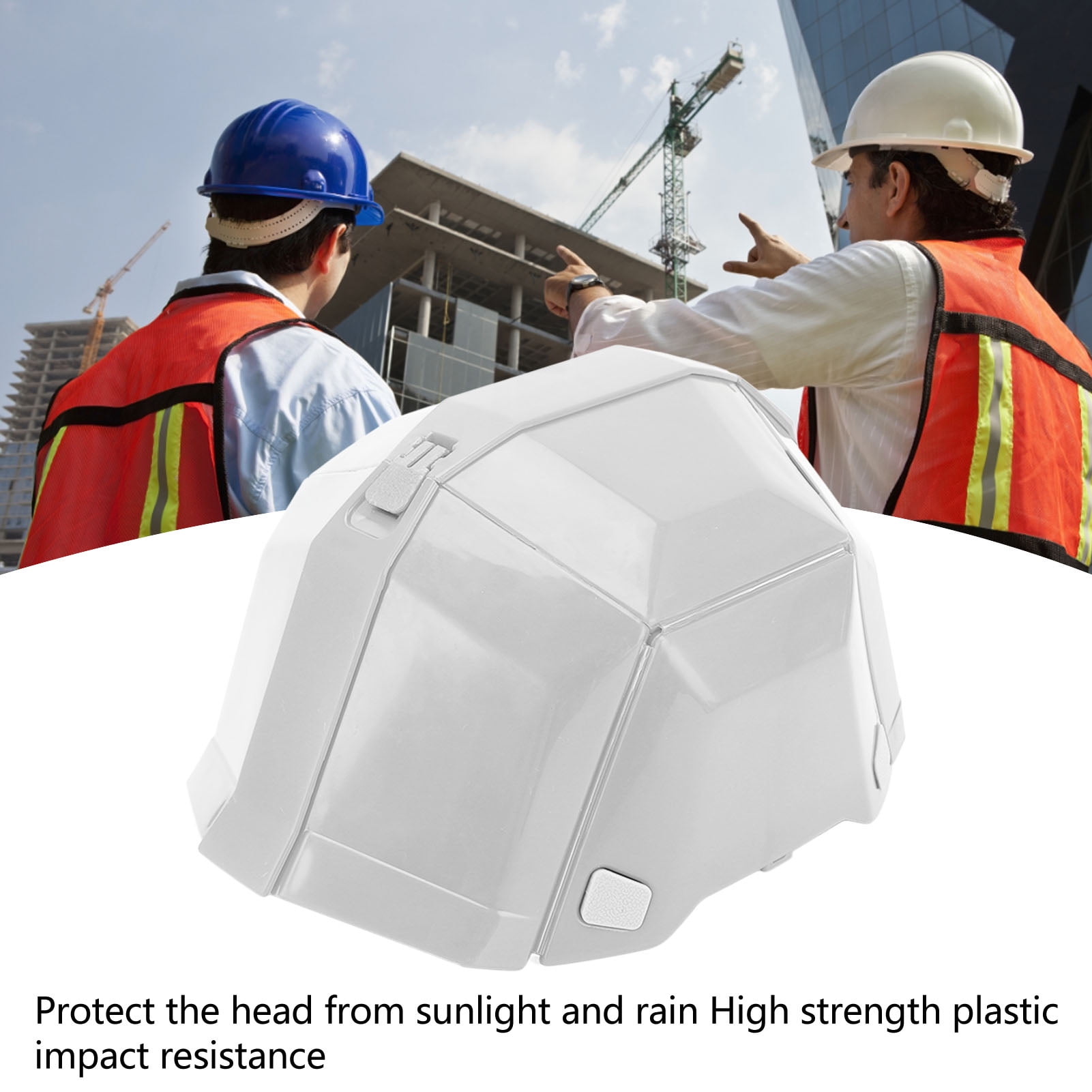 M Buder High Strength Plastic Foldable Helmet Portable Head Protection Safety Hard Hat for Outdoor Work Sports Travel Emergency Rescue (15.7 inches / 40 cm), White Color, 1 Pack