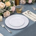 thumbnail image 3 of 350-Piece White Swirls Plastic Dinnerware Set for 50 Guests, Elegant Disposable Dinnerware for Party, Wedding. Includes 10.25" Dinner Plates, 6.5" Dessert Plates, Silverware, Napkins, Cups, 3 of 6