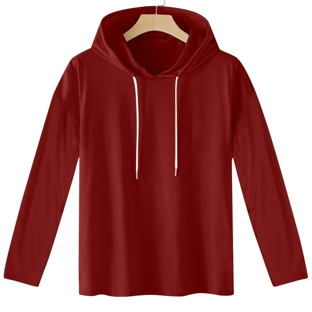AherBiu Hoodies for Men Drawstring Stretch Lightweight Quick Drying Workout Sweatshirts Fall Winter Solid Color Hoodie