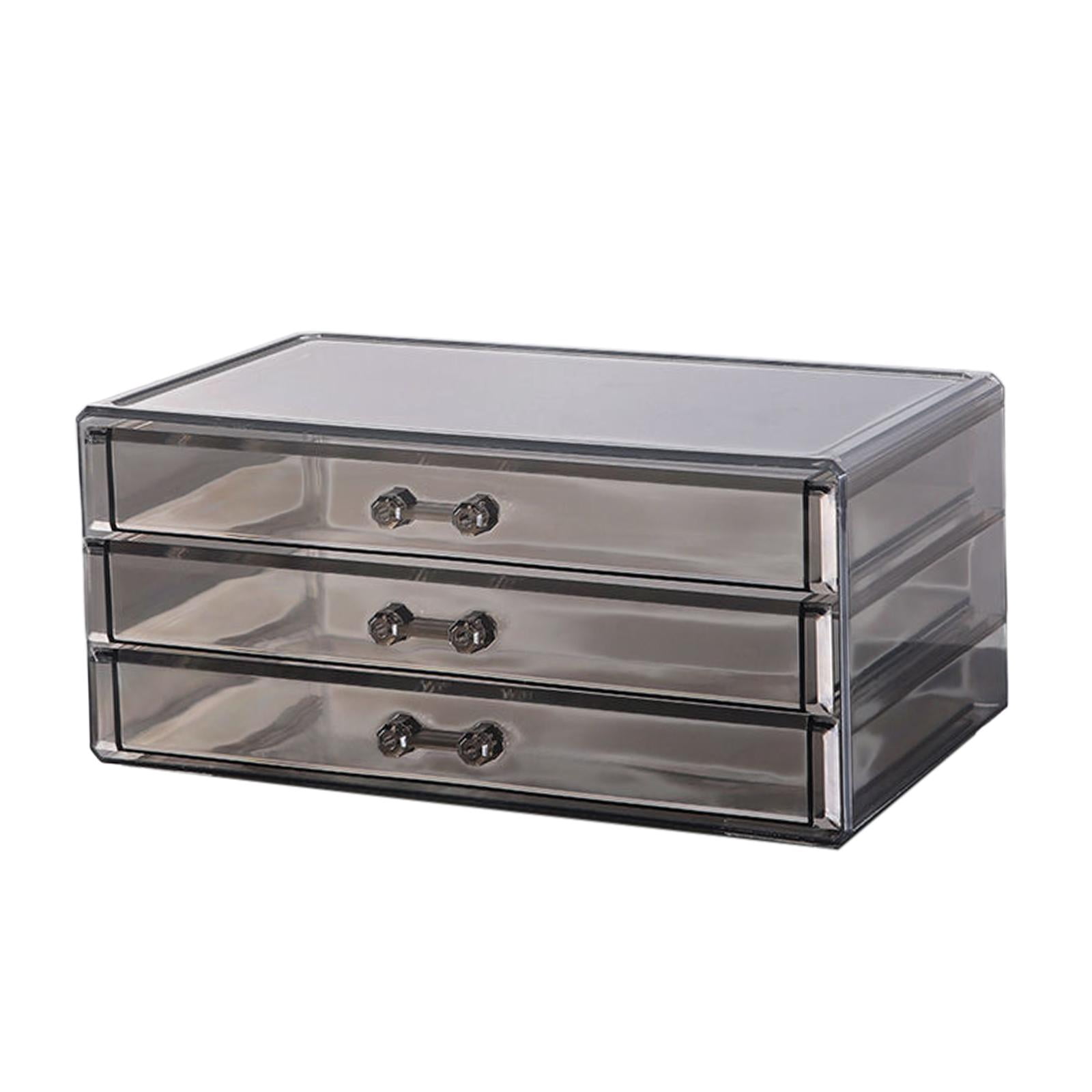 kowaku Desk Organizer with Drawers, Multiuse Storage Drawers Case Drawer Storage Container Pen Holder Organizer with Sliding Drawers Three Layer