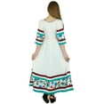 thumbnail image 6 of Bimba Women White Flaired Anarkali Kurta Kurti Floral Spring Summer Maxi Blouse, 6 of 8