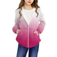 thumbnail image 5 of SELONE Kids Hooded Jackets with Pockets Hooded Lightweight Zipper Gradient Long Sleeve Cute Clothes Hot Pink 7 Years, 5 of 8