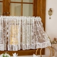 thumbnail image 5 of Faty-T Vintage Lace Kitchen Curtains 36 Inches Long 2 Panels, Romantic Semi Sheer Floral Over Sink Lacy Cafe Curtain, Elegant Window Short Small Drapes, 55W x 40L, 5 of 6