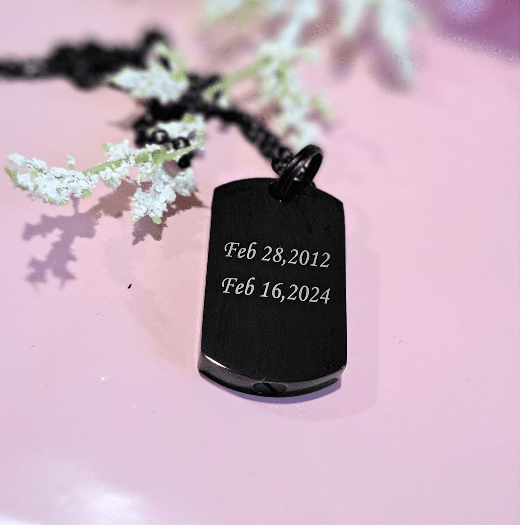 Custom Cremation Jewelry Black Stainless Steel Dog Paw Ash Urn Pendant Necklace