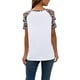 thumbnail image 4 of Qarigey Camisa de manga corta con hombros descubiertos y cuello con estampado de leopardo hueco para mujer Prendas para la parte del cuerpo Blanco METRO, 4 of 6