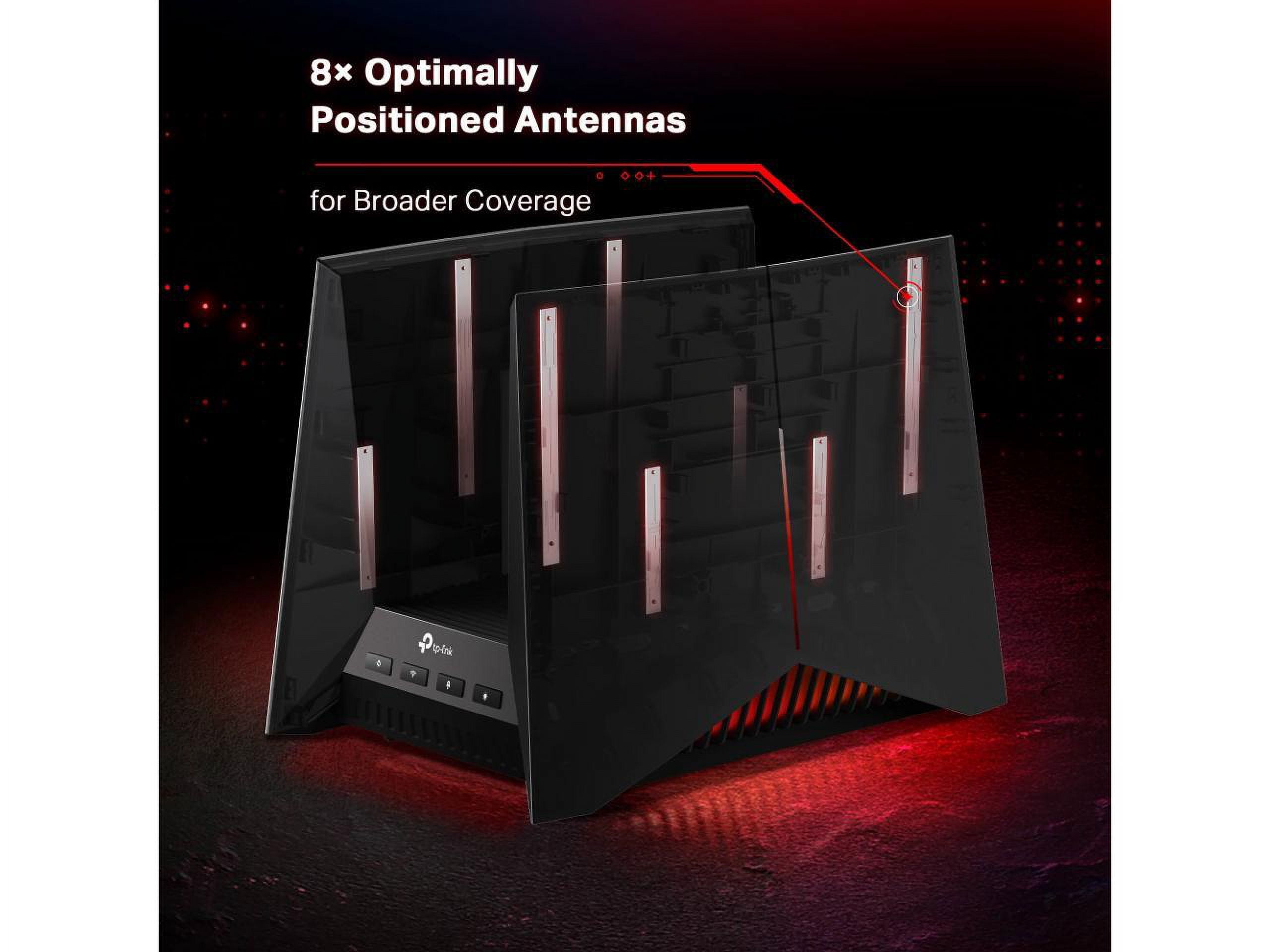 TP-Link Tri-Band BE19000 Wi-Fi 7 Gaming Router Archer GE800 | 12-Stream 19 Gbps | 2×10G + 4×2.5G Ports, USB 3.0 | Quad Acceleration, Dedicated Band for Gaming | Game Panel, RGB