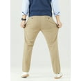 thumbnail image 3 of Men's 4-Way Stretch Dress Pants - Mid-Rise Straight Cut with Elastic Waist (Business Casual), 3 of 9