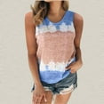 thumbnail image 2 of HomeGardon Women Vest Top Tank Top for Women Plus Size Summer Casual Tops Loose Fit Cute Round Neck Workout Sleeveless Floral Printed T Shirts Blue,S-5XL, 2 of 4
