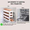 thumbnail image 2 of Soporte para huevos con desplazamiento automático de 4 niveles, soporte para huevos enrollable automático para refrigerador, almacenamiento de huevos alimentado por gravedad-Color blanco, 2 of 5