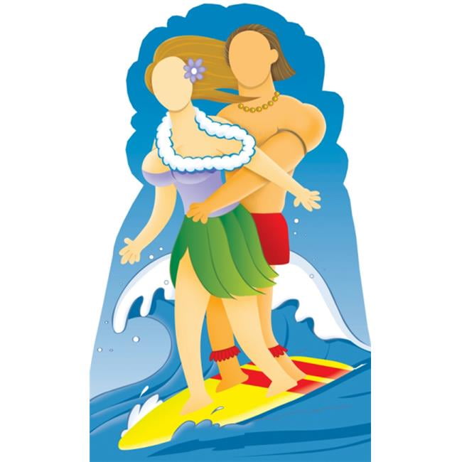 Life-Size Surfer Couple Cardboard Stand-In Cutout