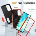 thumbnail image 4 of Dteck Case for Samsung Galaxy A36 5G,Shockproof 3-Layer Protection Case Built-in Kickstand Military Grade Protective Cover for Galaxy A36 5G, Black+Orange, 4 of 7