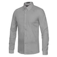 thumbnail image 2 of J. METHOD Men's Classic Slim Fit Button Down Long Sleeve Solid Color Dress Shirts S-2XL [NEMT104], 2 of 4