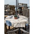thumbnail image 2 of Outdoor Tablecloth with Umbrella Hole Zipper Navy Blue Coastal Round Tablecloth 54" Waterproof Outside Table Cloth Summer Beach Shell Starfish Vintage Patio Table Cover Tablecloths for Picnic Party, 2 of 8