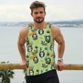 thumbnail image 6 of KLL Cute Panda Bear In Greenery Forest Print Men's Muscle Gym Workout Stringer Tank Tops Bodybuilding Fitness T-Shirts Tank Tops Men-Large, 6 of 7