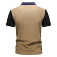 thumbnail image 4 of Men's Casual Polo Shirts Short Sleeve Collared Pullover Knit Classic Golf Polo Sweaters Big and Tall Size M-4XL Khaki, 4 of 4
