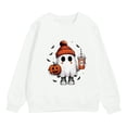 thumbnail image 4 of YDFCWXW Toddler Baby Sweatshirt Boy Girl Crewneck Pullover Sweater Long Sleeve Shirt Clothes (White, 10-11 Years), 4 of 4