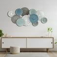 thumbnail image 2 of LuxenHome Multi-Color Metal Floral Layered Plates Wall Art, 2 of 9