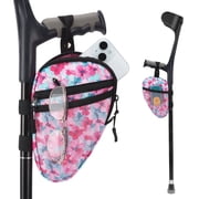 SupreGear Forearm Crutch Bag, Lightweight Elbow Pouch with Cup Holder, Pink, 1 Pack