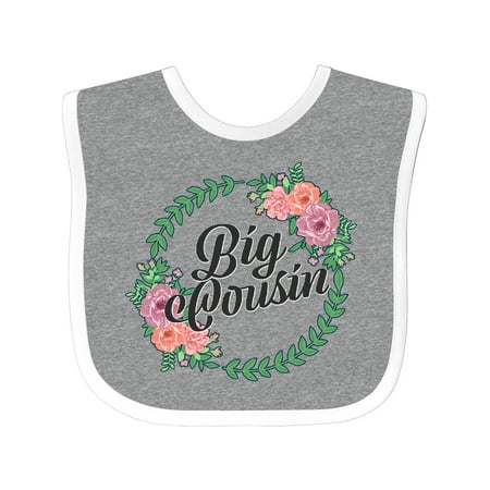 

Inktastic Big Cousin with Flower Circle Gift Baby Girl Bib