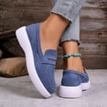 thumbnail image 4 of Rokment Womens Classic Penny Loafers Walking Shoes 2026 Spring Fall Casual Suede Solid Color Platform Chunky Oxfords Driving Business Work Dress Shoes Blue Size 6, 4 of 8
