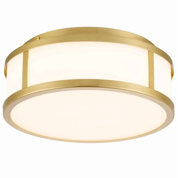 TICOZE 10 Inch Antique Brass Integrated LED Flush Mount Light for Bedrooms, Living Rooms, Kitchens, Hallways, 1225 Lumens 24W, 3CCT Selectable 3000K,4000K,5000K, Dimmable