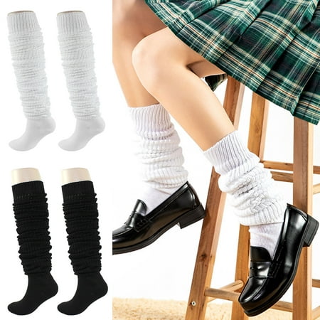 

AYYUFE 1 Pair Slouch Socks Solid Color Breathable Polyester Women Calf Stockings for Cosplay