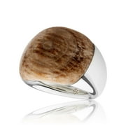 Sterling SIlver Brown Hyperbole Women's Fashion Ring