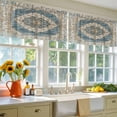thumbnail image 3 of 2 Pack Retro Art Valance for Window Brown Blue National Art Bohemia Style Abstract Kitchen Valance Rod Pocket Short Curtain Topper Decorative Window Treatment for Living Room Bedroom 60"x18", 3 of 8