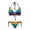 Rainbow Stripe with Black Paw Print Pattern, variant on Rainbow Stripe & Paw Print Halter Bikini Set - Sexy Two-Piece Triangle Swimsuit for Beach Vacation & Pool Party - Adjustable Tie Side Bathing Suit