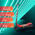 thumbnail image 3 of Scooter patín Eléctrico Infantil AEIOU CD02A 120W 12km/h rojo, 3 of 9