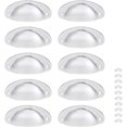 thumbnail image 1 of GFDYREE 10Pcs Farmhouse Style Shell Shape Pull Handle with Screws Suitable for Drawer Dresser, Door, Cabinet, 10Pcs Farmhouse Jewelry Chest Red Copper Silver, 1 of 7