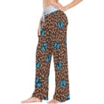 thumbnail image 2 of Women's Leopard Pajama Pants, Casual Pajama Bottoms Lounge Pants Wide Leg, 2 of 7