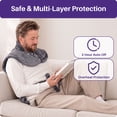 thumbnail image 5 of KEKOY Ultra Soft Heating Pad for Back and Shoulder Relief, Extra Large Electric Heat Pad with 4 Heat Settings, 24"x37", 2-Hour Auto Shut-Off & Machine Washable, Gray, 5 of 12