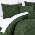 thumbnail image 3 of Chezmoi Collection Sydney 7-Piece Pinch Pleat Comforter Set, Lightweight Pintuck Bedding for All Season, Queen, Forest Green, 3 of 9