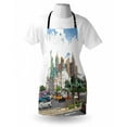 thumbnail image 3 of USA Apron Hand Drawn Las Vegas City Nevada Street Sketch Buildings Statue of Liberty Cars Palms, Unisex Kitchen Bib Apron with Adjustable Neck for Cooking Baking Gardening, Multicolor, by Ambesonne, 3 of 3