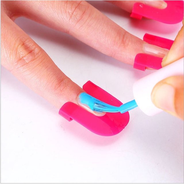 Plantillas de esmalte de uñas para adultos, soporte de uñas reutilizable para pintar uñas, tiras de punta francesa, aplicador protector de uñas a prueba de derrames, 2 uds.