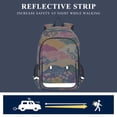 thumbnail image 5 of FORMRS Unisex School Backpack 17" Student Travel Bag with Laptop Compartment, Green Floral Wave, 5 of 7