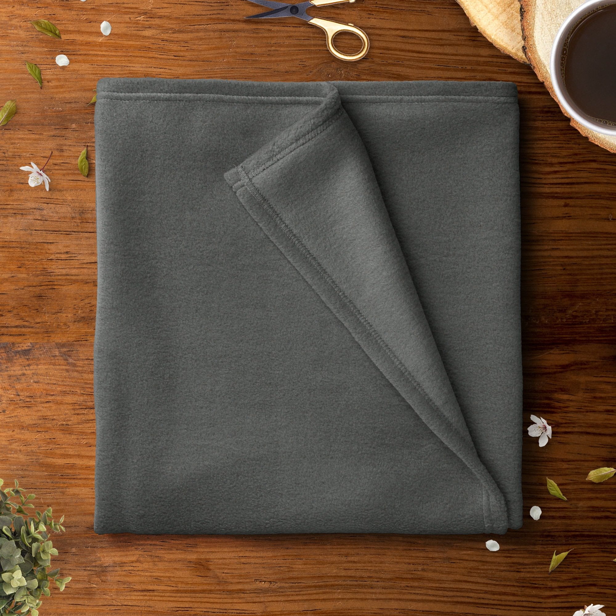 (2 pack) Mainstays 58" X 1.5 yard Lux Anti-pill Fleece Fabric Precut, Charcoal