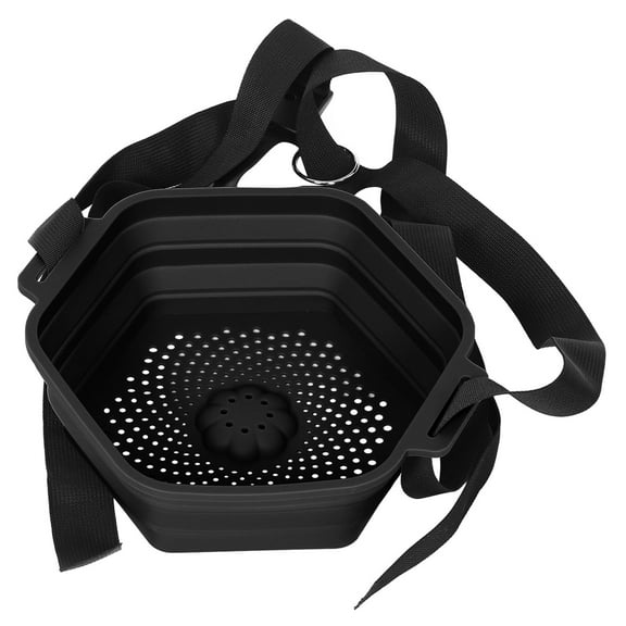 MLINS  Bath Shower Portable Ice Bucket Bathing Foldable Tub Folding Black