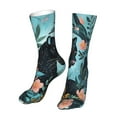 thumbnail image 6 of Xecao Black Panther Floral Illustration Print Fashion No Heel Casual Crew Socks Cushioned Breathable for Men Women - Moisture wicking,Not easy to fade Suitable for daily, 6 of 7