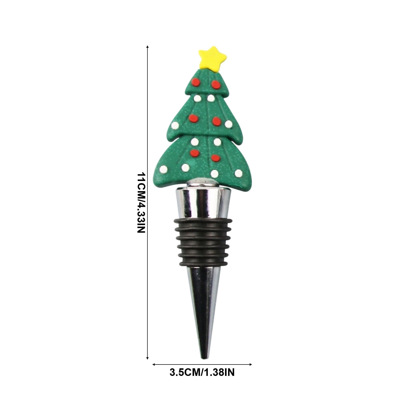 Christmas Decorations Savings Christmas Tree Shape Wine Stopper Stainless Steel Body Bottle Stopper for Champagne and Wine Airtight Seal Red Green Tones Table Decor Holiday Gift for Wine Lovers