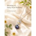 thumbnail image 5 of TANGPOET 925 Sterling Silver Black Pearl Flower Dasiy Necklace for Women, 5 of 5